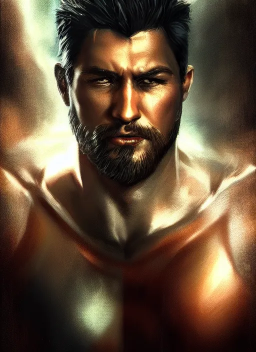 Prompt: portrait xango god of the thunders, dramatic lighting, cinematic, establishing shot, extremly high detail, foto realistic, post processed, artstation, matte painting, style by alex ross