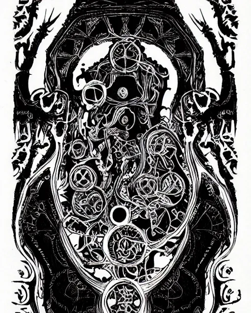 Image similar to Intricate ink illustration, symmetry, bloodborne, dark, atmospheric