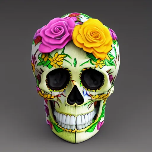 Image similar to skulls : : 3 flowers : : 2 explosions : : 8 k