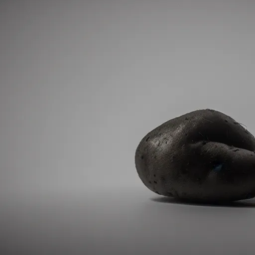 Prompt: angry potato alone in a room, dramatic lighting nighttime, photoreal 8 k