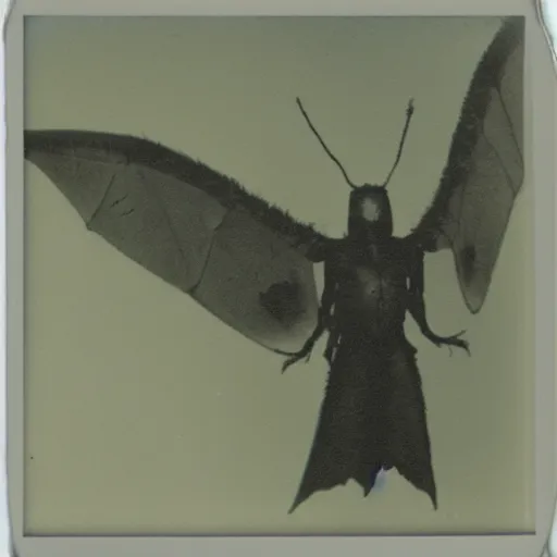 Image similar to Polaroid photo of mothman