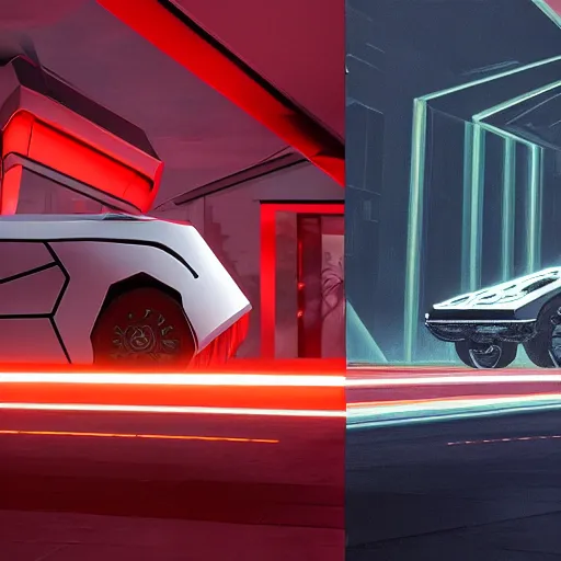 Prompt: sci-fi cars : wall near structure on : the coronation of napoleon painting : and digital billboard in the middle, in style of zaha hadid, suprematism composition, unreal engine 5, keyshot, octane, artstation trending, in lighting of blade runner 2049, ultra high detail, ultra photo realistic, 8k, 16k, in plastic, dark, tilt shift,