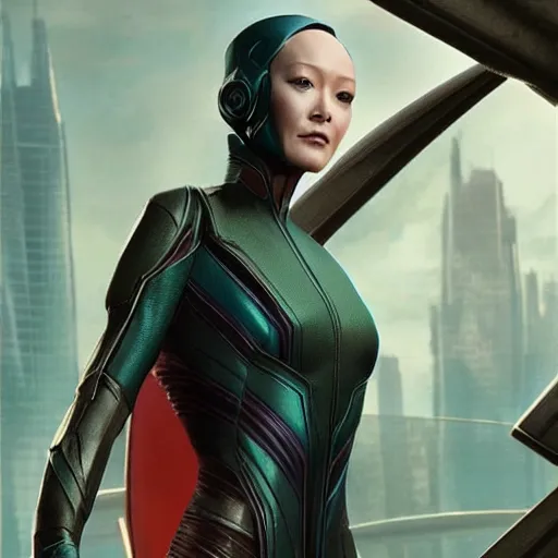 Prompt: mantis from the marvel cinematic universe as played by pom klementieff, beautiful, matte painting