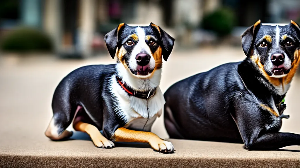 Image similar to dog with down syndrome, 4 k photo with sony alpha a 7 by unknown photographer.