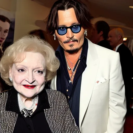 Image similar to Johnny Depp hanging out with Betty White