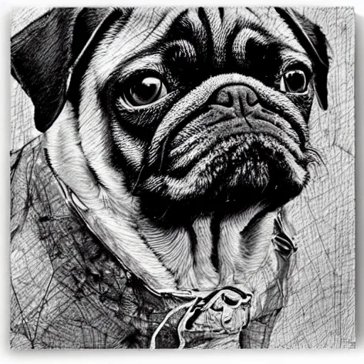 Prompt: pug by Ed Fairburn