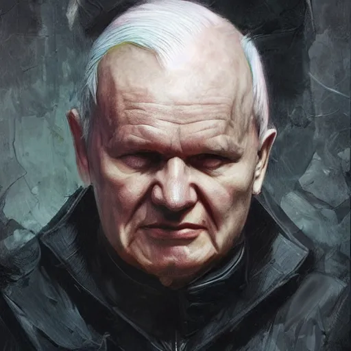 Image similar to portait of john paul ii karol wojtyła fused with lucifer devil satan, drark, marvel comics, dark, intricate, highly detailed, smooth, artstation, digital illustration by ruan jia and mandy jurgens and artgerm and wayne barlowe and greg rutkowski and zdislav beksinski