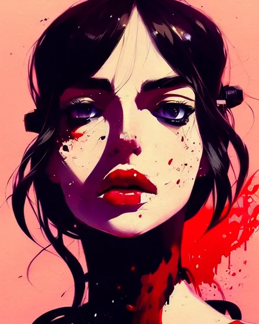 Image similar to a ultradetailed portrait painting of a stylish woman wearing french maid outfit, by conrad roset, greg rutkowski and makoto shinkai trending on artstation