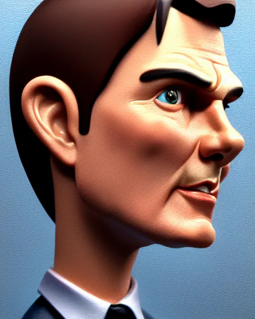 Image similar to closeup profile portrait of a low poly tin toy tom cruise in a gambling den, hyper realistic, artstation, illustration, nicoletta ceccoli, mark ryden, lostfish, max fleischer, digital paint, matte paint, vivid colors, dark, sinister, detailed and intricate environment