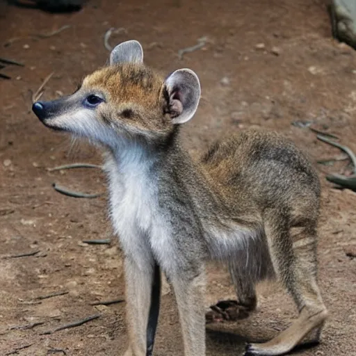 Image similar to baby thylacine real photo in zoo