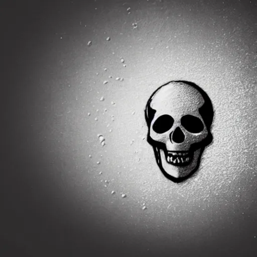 Prompt: ink dropped in water in shape of skull