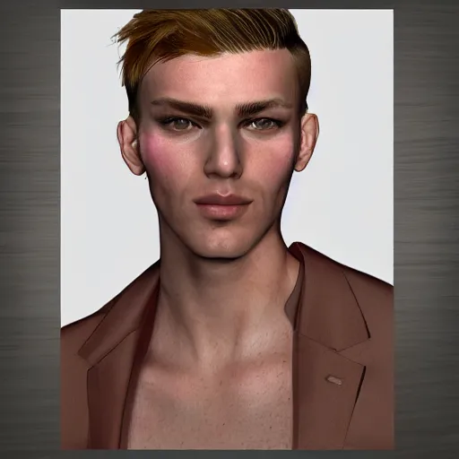 Prompt: an artistic character model design of a very handsome young masculine man wants you