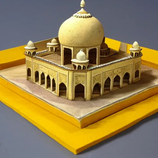 Image similar to a reconstruction of the cheese taj mahal made ot of cheese