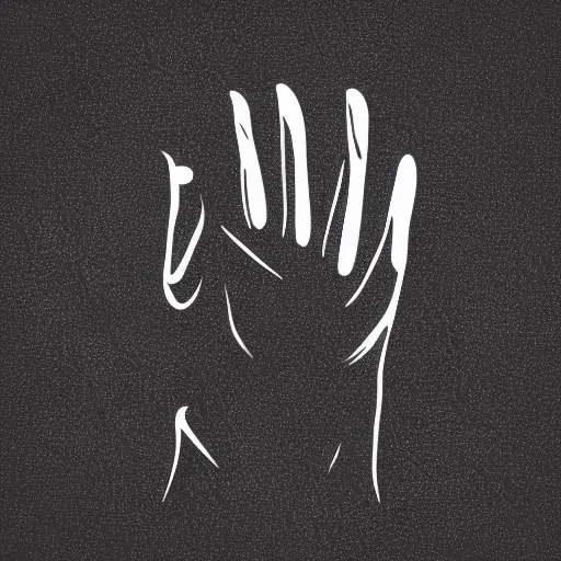 Prompt: a gigantic hand rising from a dark ocean, minimalist, vector