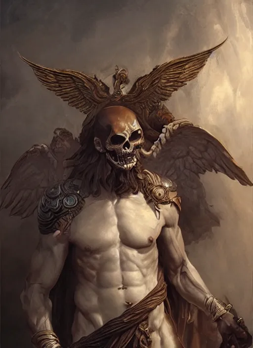 Image similar to digital _ painting _ of _ greek god of death _ by _ filipe _ pagliuso _ and _ justin _ gerard _ symmetric _ fantasy _ highly _ detailed _ realistic _ intricate _ port