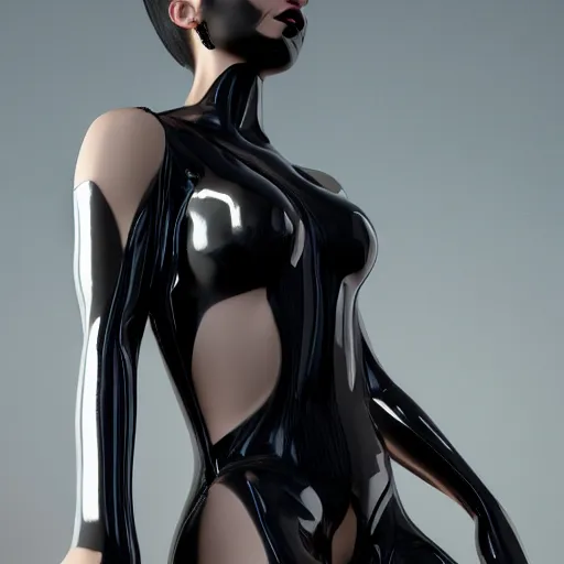 Prompt: a 3 d render of a female wearing a latex suit, trending on artstation, artstationhd, artstationhq, octane render, unreal engine, beautiful! coherent!, intricate, elegant, highly detailed, perfect face, artwork by tooth wu and wlop and beeple and greg rutkowski