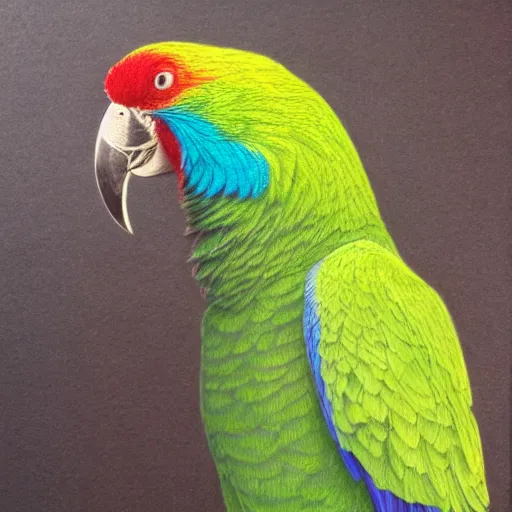 Image similar to a colored pencil drawing of a parrot by natalia rojas and ana maria martinez jaramillo adonna khare and marco mazzoni and diego fazio and dirk dzimirsky, pastel color, wingspan style, highly detailed, realistic graphite, artstation, 4 k, realism, photorealism, fine art