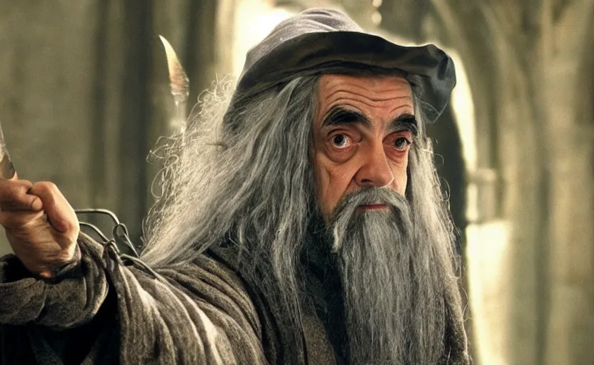 Prompt: Mr. Bean as Gandalf