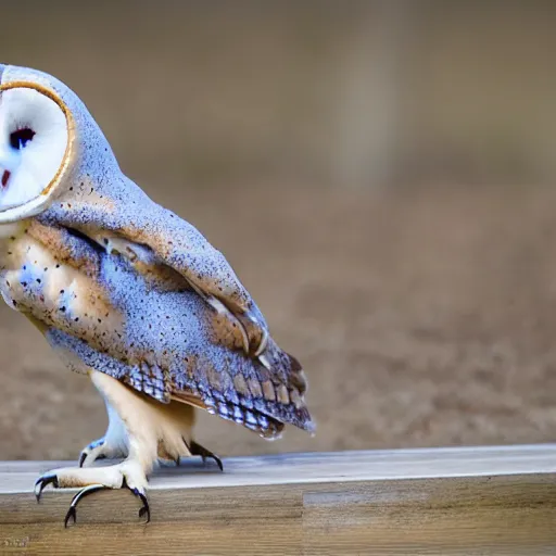 Prompt: barn owl wearing a suit, barn owl in a suit, very detailed, album photo, canon shot