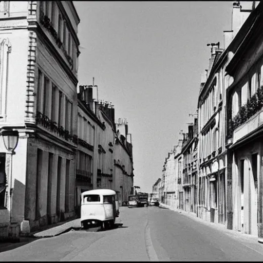 Prompt: une rue de paris en 1 9 6 0