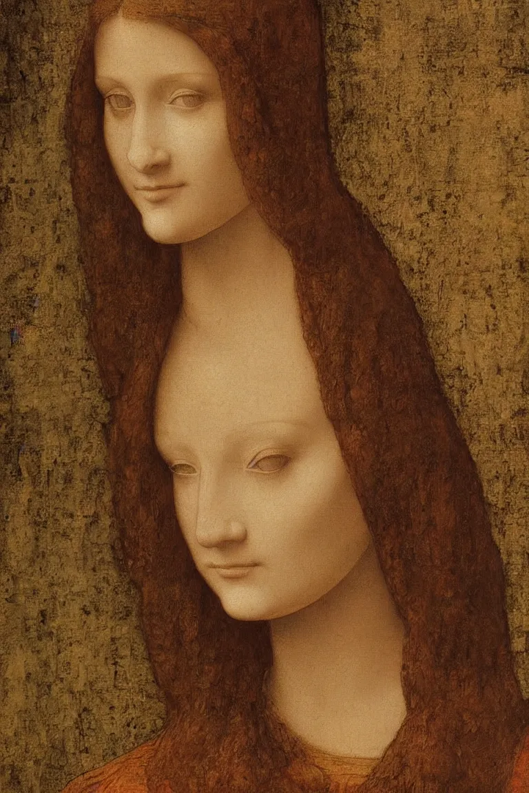 Image similar to a close up of a painting of a woman, a painting by leonardo da vinci, featured on deviantart, pre - raphaelitism, da vinci, fine art, pre - raphaelite