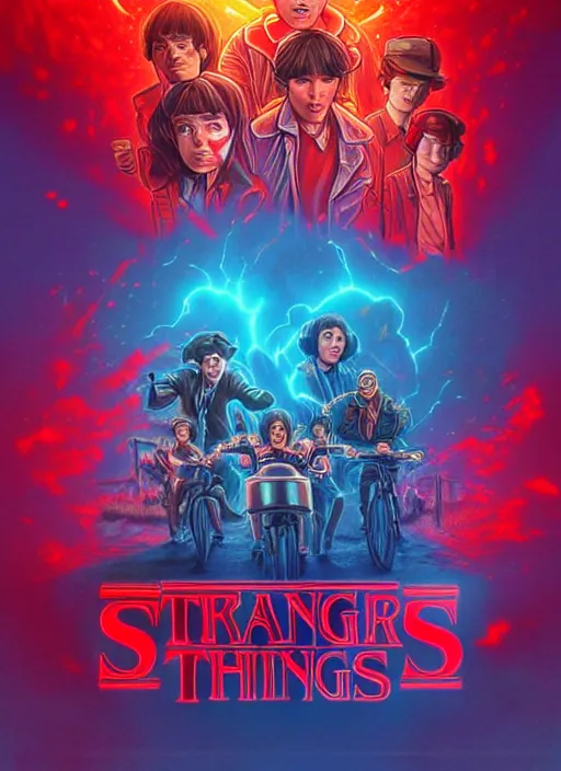 poster stylized minimalist stranger things loftis, | Stable Diffusion ...