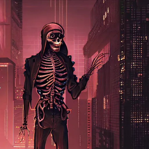 Image similar to cyberpunk skeleton