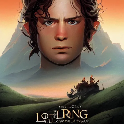 Image similar to face icon stylized minimalist the lord of the rings : the fellowship of the ring 2 0 0 1, loftis, cory behance hd by jesper ejsing, by rhads, makoto shinkai and lois van baarle, ilya kuvshinov, rossdraws global illumination