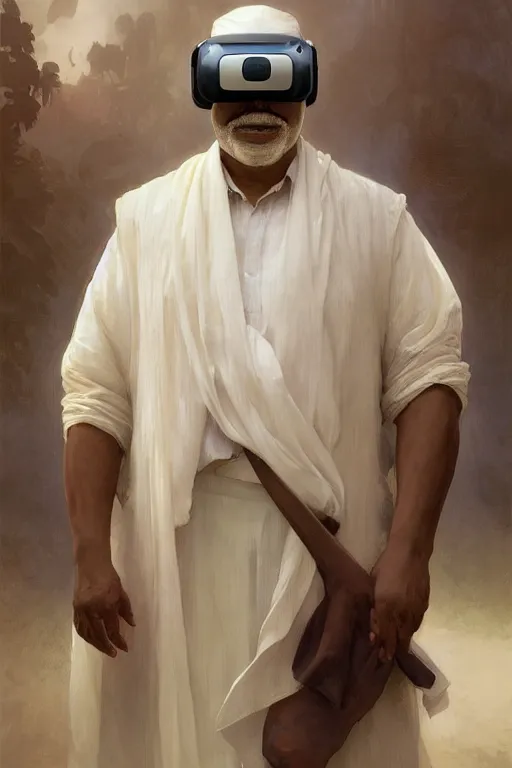 Image similar to Stephen McKinley Henderson as thufir hawat, human computer, VR headset, digital art from artstation by Ruan Jia and Mandy Jurgens and Artgerm and william-adolphe bouguereau