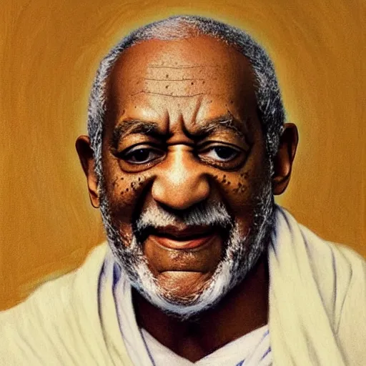 Image similar to Painting of Bill Cosby as Obi-Wan Kenobi. Art by william adolphe bouguereau. During golden hour. Extremely detailed. Beautiful. 4K. Award winning.