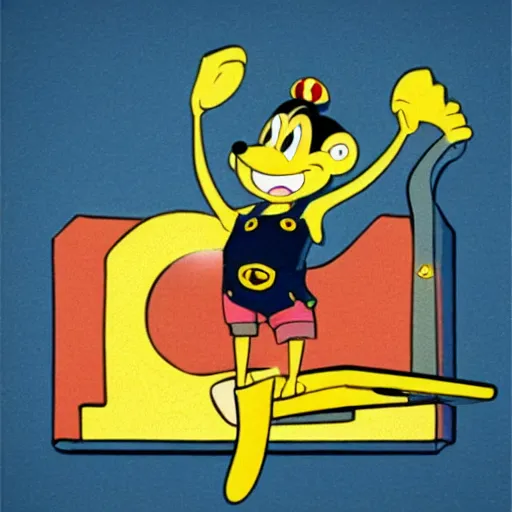 Image similar to 2 d traditional animation, portrait, upper body shot, mid shot, anthropomorphic mouse, female, wearing denim short shorts and a off yellow tank top shirt, in the style of rescue rangers