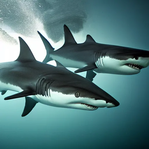 Prompt: national geographic photo of a sharks, 4K, HDR