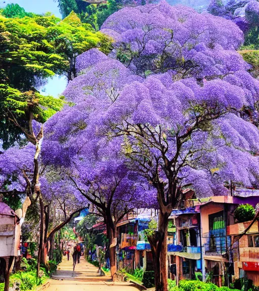 Image similar to jacaranda trees in kathmandu city streets