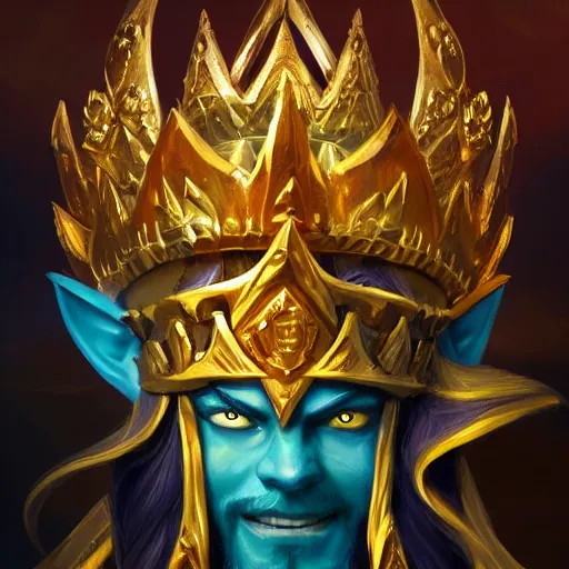 Image similar to a golden majestic king crown with gemstone carved into it, yellow theme, bright art masterpiece artstation. 8 k, sharp high quality artwork in style of jose daniel cabrera pena and greg rutkowski, concept art by tooth wu, blizzard warcraft artwork, hearthstone card game artwork, the crown