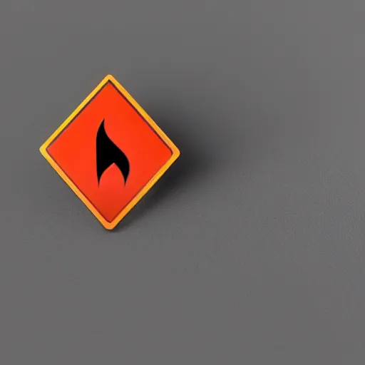 Image similar to a photo of a retro 1 9 8 0 s minimalistic simple clean fire warning enamel pin, no text, studio lighting, behance