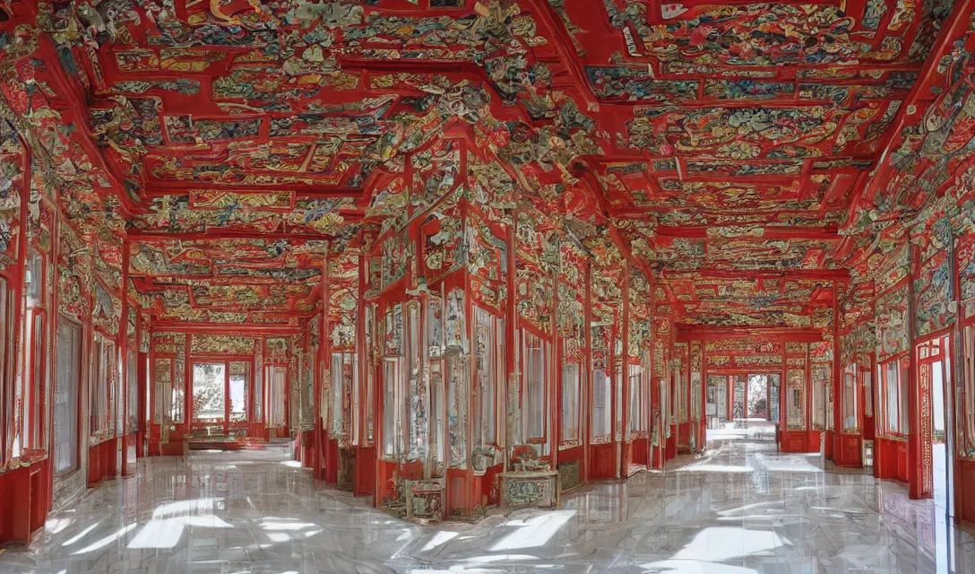 Prompt: symmetry!! a gorgeous chinese palace, by stuio ghibli