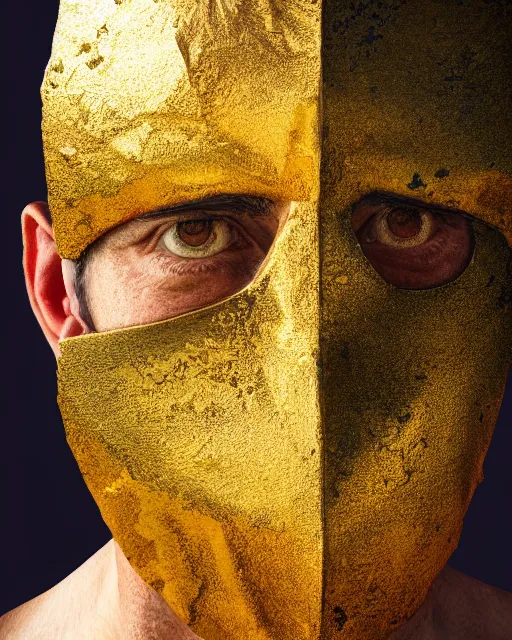 Prompt: watercolor painting portrait of man with a golden mask, photorealistic, shaded, cinematic lighting, high production value, intricate details, high resolution, hdr, high definition, masterpiece, realistic, ultrarealistic, highly detailed, hd, sharp focus, non blurry, sharp, smooth