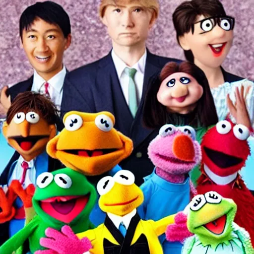 Prompt: shinji get in the muppet