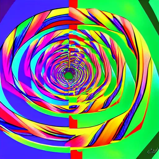 Prompt: colorful, digital art, 3 d labyrinth, similar to relativity by m. c. escher