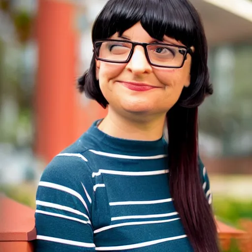Image similar to tina belcher as a real person