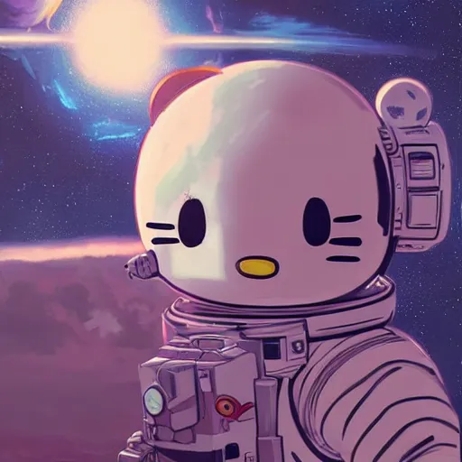 Prompt: portrait of an astronaut hello kitty, concept art by makoto shinkai, dan mumford, digital art, highly detailed, intricate, sci-fi, sharp focus, Trending on Artstation HQ, deviantart, unreal engine 5, 4K UHD image