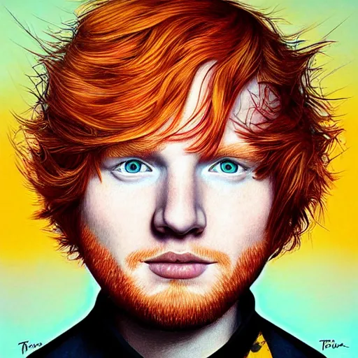 Prompt: ed sheeran portrait, Pixar style, by Tristan Eaton Stanley Artgerm and Tom Bagshaw.