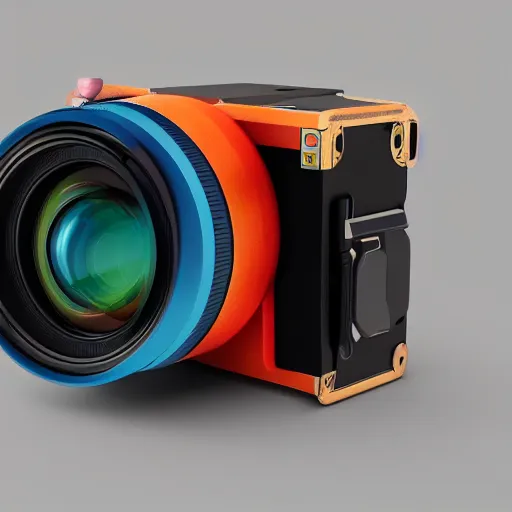 Prompt: Colorful Pentax camera, sketch, artstation, octane, soft render