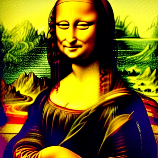 Image similar to mona lisa by lisa frank and jim lee