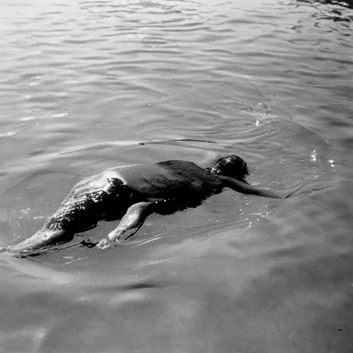 Image similar to sea creature in pool, photo from the 80s