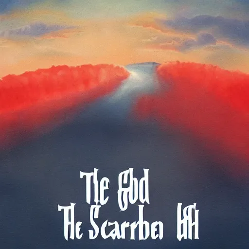 Prompt: the god of of that is below this scarlet sky