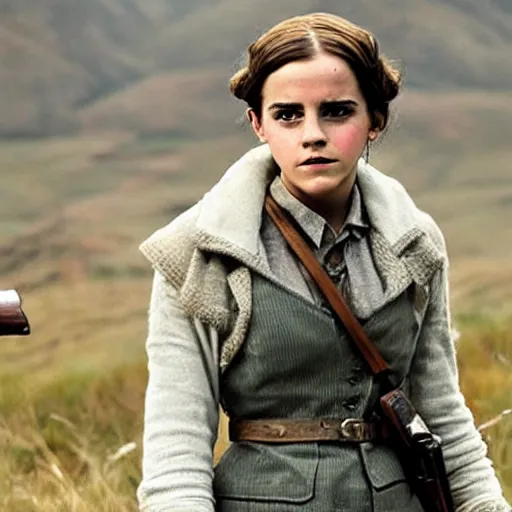 Prompt: Emma Watson plays Daniel Plainview in There Will be Blood