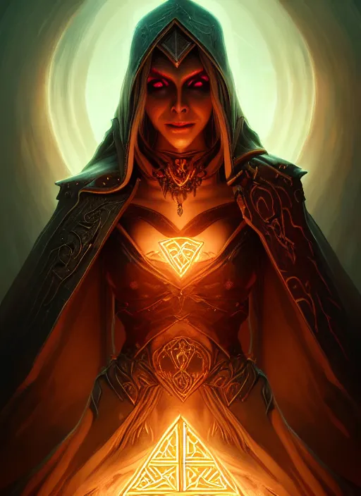 Image similar to portrait of sylvanas windrunner, evil, geometric runes, souls of the dead glowing, intricate, elegant, glowing lights, highly detailed, digital painting, artstation, concept art, smooth, sharp focus, illustration, art by wlop, mars ravelo and greg rutkowski