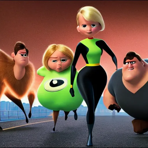 Image similar to Jennifer Lawrence in the Incredibles, pixar studio