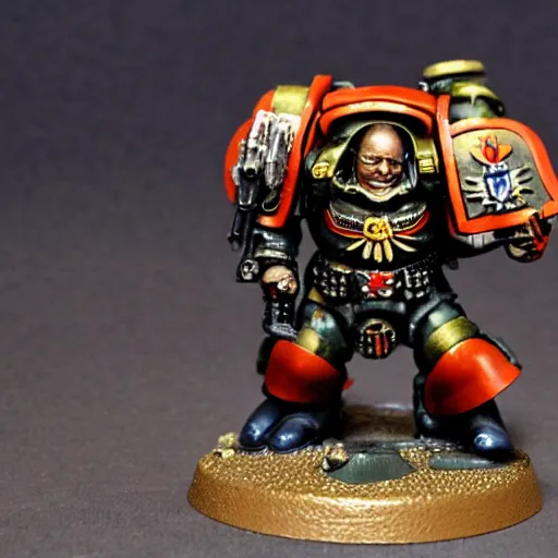 Prompt: winston churchill as a space marine, warhammer 40k, photograph, sharp focus